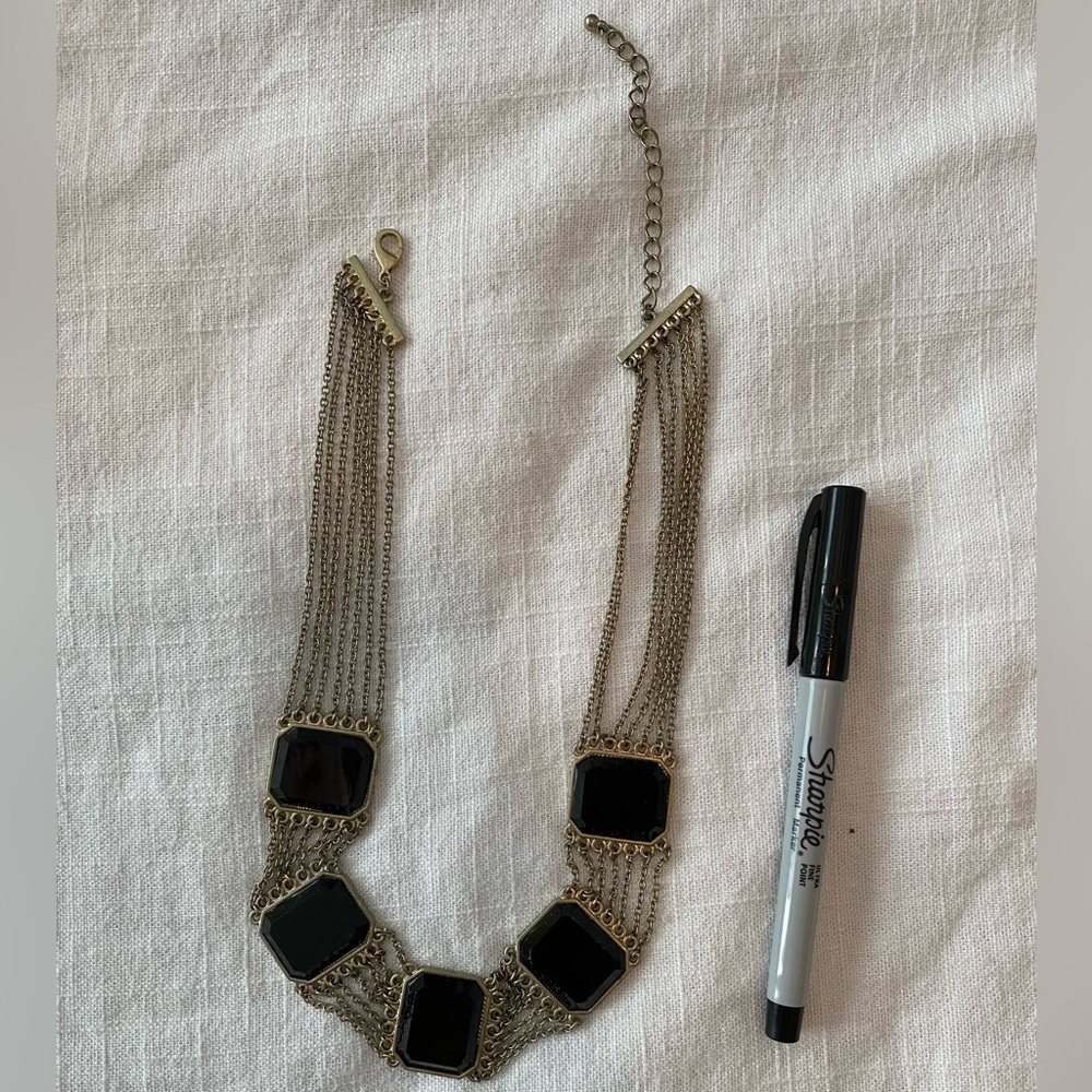 Fun black and gold fashion necklace